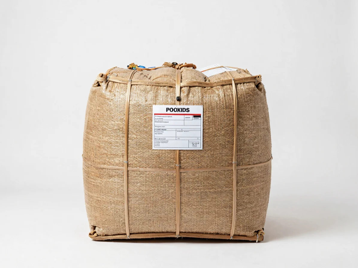 Commercial product photograph of a bale being checked against a p